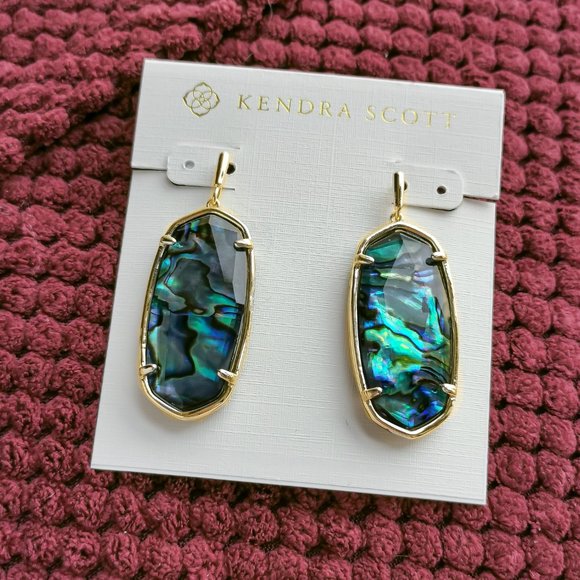 Kendra Scott Abalone Faceted Elle Gold Earrings